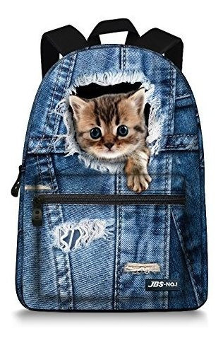Jbsno1 Mochila De Lona Con Diseño De Gatos Para Niñas Y Ad 0