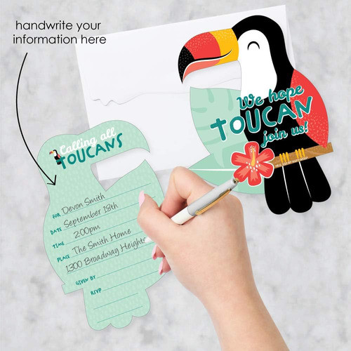 Big Dot Of Happiness Calling All Toucans - Shaped Fill-in In 1