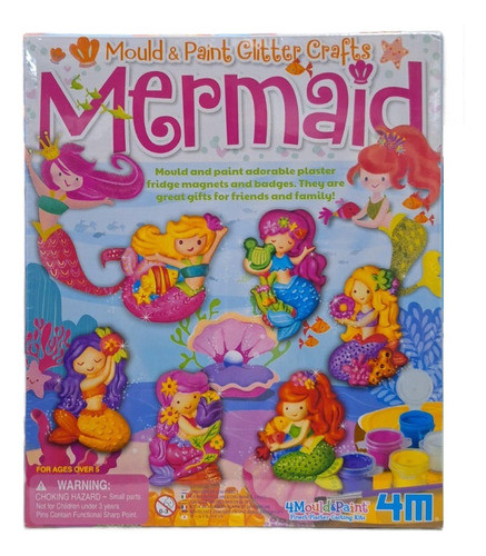 Kit Manualidades Creá Y Pintá Imanes Yeso Sirenas Brillantes 0