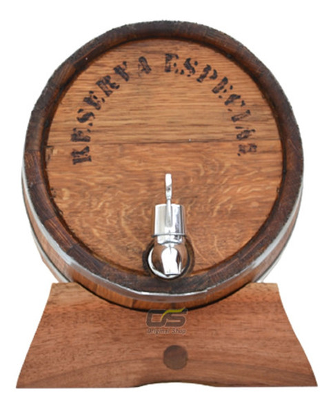 Barril De Carvalho Claro 3 Litros Com Torneira Luxo Rústico 1