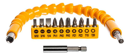 Ponteira Extensor Haste Prolongador Flexivel + Jogo De Bits 1