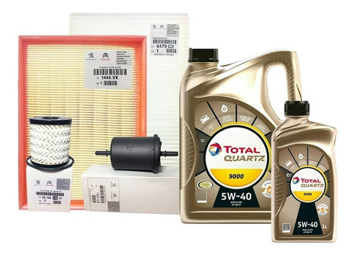 Kit 4 Filtros Orig + Aceite Total Peugeot 408 2.0 16v 143hp 1