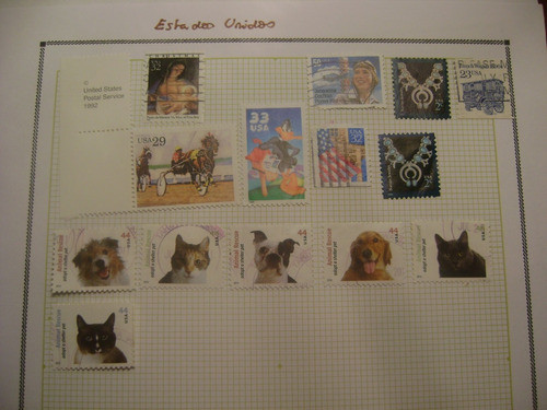 14 Sellos Postales Usados Eeuu Varios Motivos Años Varios 0