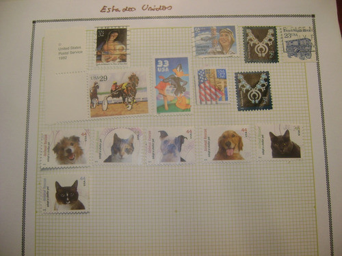 14 Sellos Postales Usados Eeuu Varios Motivos Años Varios 1