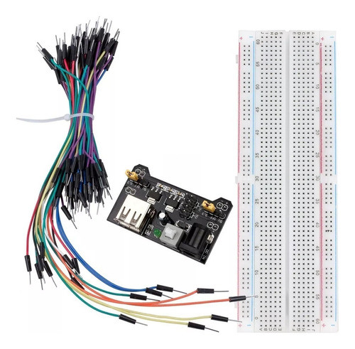 Kit Protoboard + Regulador De Tensão + 65 Jumpers 0