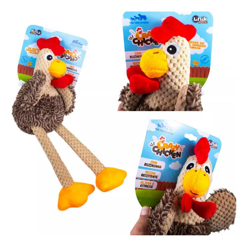 Brinquedo Pra Cachorro Galinha Interativa Com Apito 1