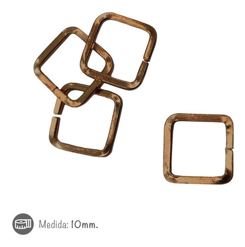 Argolla Cuadrada 10mm Cobre Pack X 100 Unidades. 1
