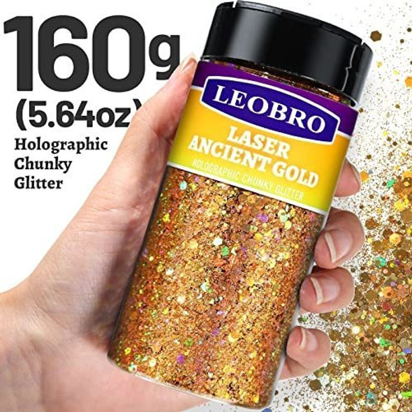 Glitter Grueso Escama 160g Oro Viejo Laser 1 Glitter Grueso Escama 160g Oro Viejo Laser 1