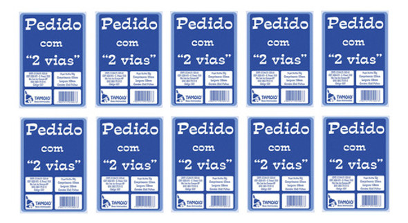 Talão De Pedido Pequeno 1/36 2 Vias 25x2 Fls Tamoio C/10 Bls 0