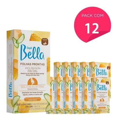 192 Folhas Prontas Pra Depilação Facial Mel Depil Bella 16un 0