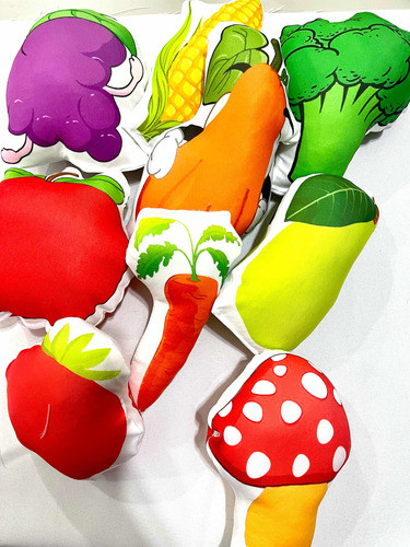 Frutas Y Verduras En Tela De 15 Cm Aprox X10 Unidades 1