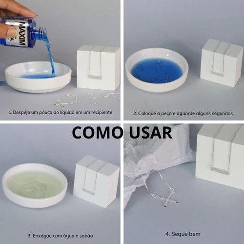 Kit 12un Limpa Prata 925 Maxim 40ml Azul  Liquido  Revenda 1