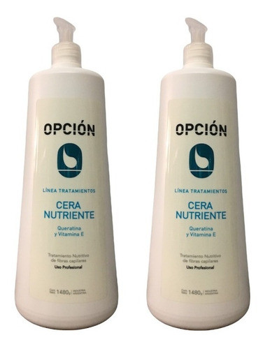 2 Cera Nutriente Opción Con Queratina X 1480g 0