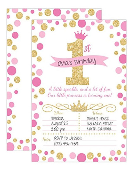 Invitaciones De Cumpleaños De Princesa Primera Fiesta De Cum 1