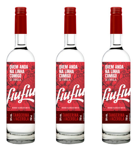 Combo 3 Coquetel Fiu Fiu Tangerina Com Acerola 750ml 0