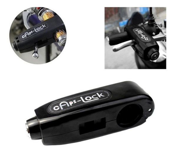 Trava Moto Antifurto Manete Guidão Universal Caps Lock 0