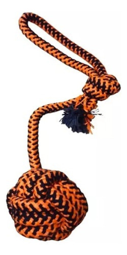 Juguete Tirador Mascota Cuerda Pelota Grande Color Naranja 0