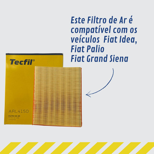 Tecfil Filtro De Ar Arl 4150 / Compatível Com Modelos Fiat. 1