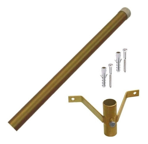 Kit Mastro Cano Antena 1 Mt +sup Mini Cavalete 1 Pol. +paraf 1