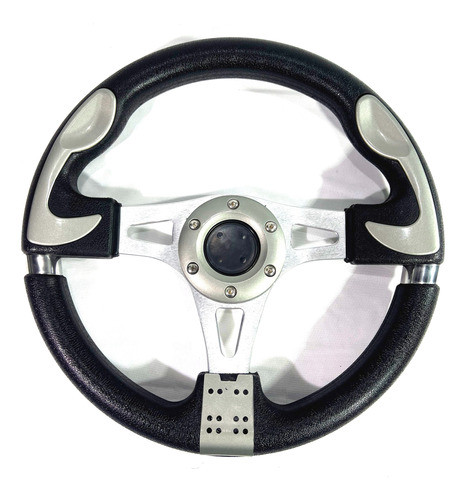 Volante Deportivo Tuning Racing 32cm Negro + Silver V5182-04 1