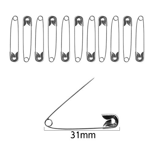 Kit 100 Alfinetes De Segurança Niquelado 1