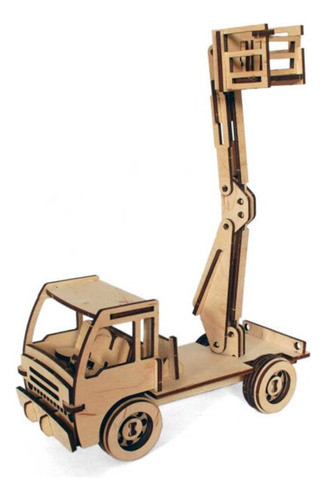 Rompecabezas Puzzle 3d De Madera Camion Con Elevador Wa00119 0