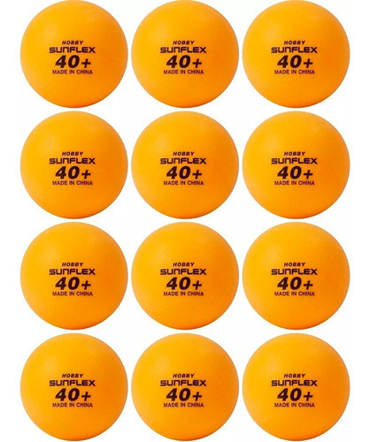 Pelotas Ping Pong Tenis De Mesa Sunflex Hobby 40+ X 12u 0