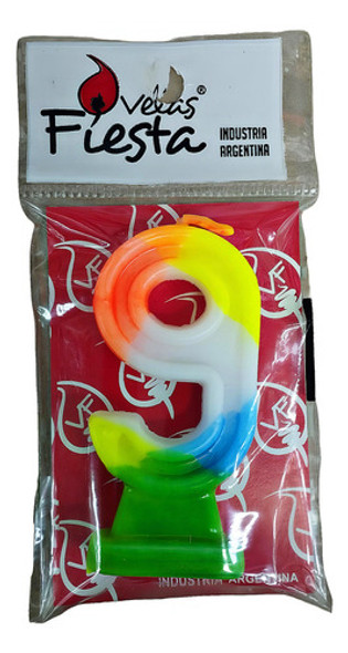 Vela Numero Fluo Fiesta Nº9 0