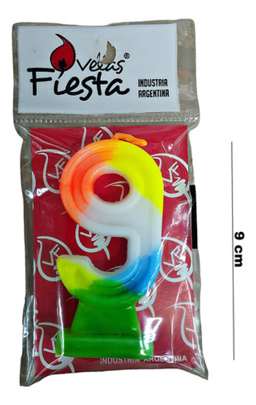 Vela Numero Fluo Fiesta Nº9 1
