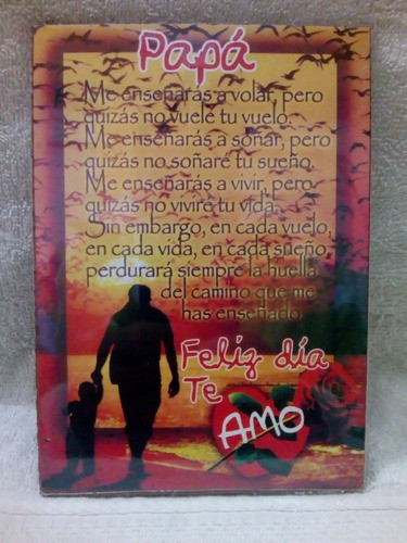 Cuadro Dia Del Padre Papa Me Enseñaras A Volar (cn4) 0