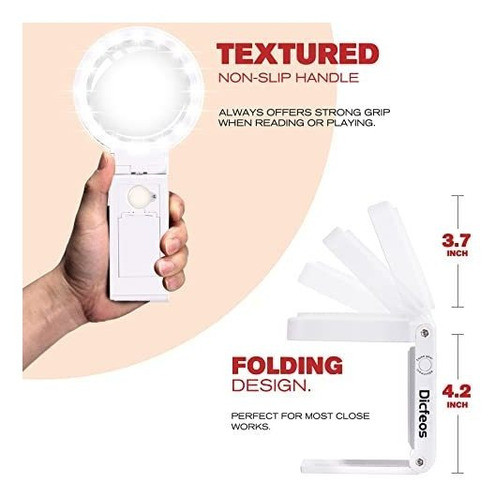 Lupa 30x + 40x Con 18 Leds Y Funcion Soporte Usb/pilas 1