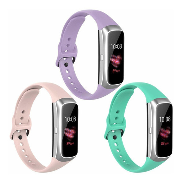 3 Mallas Para Galaxy Fit Sm-r370 Morado / Verde Azulado / Ro 0
