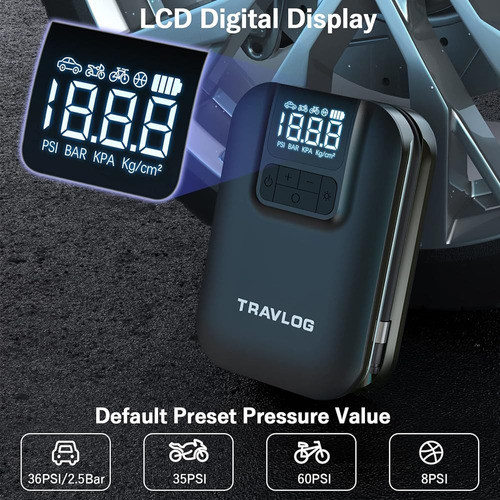 ~? Compresor De Aire De Inflador De Neumáticos Portátil Trav 1