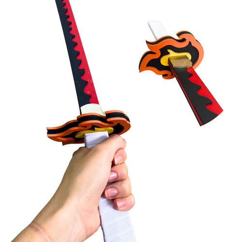 Espada Samurai Kimetsu No Yaba Madeira Acessórios Otaku Geek 1
