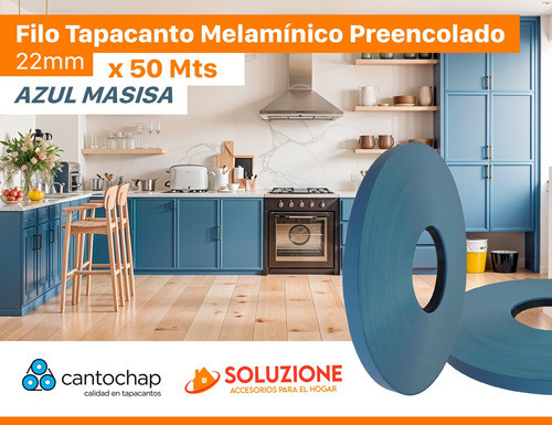 Tapacanto Melamínico Preencolado Azul Masisa 22mm X 50 Mts 1