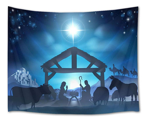 Lb Navidad Jesús Natividad Tapiz Pared Colgante Venus Estrel 0