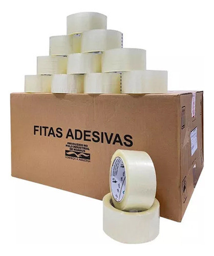 25 Fita Adesiva 48x100 Mts Empacotar Caixas Fechar Resistent 0