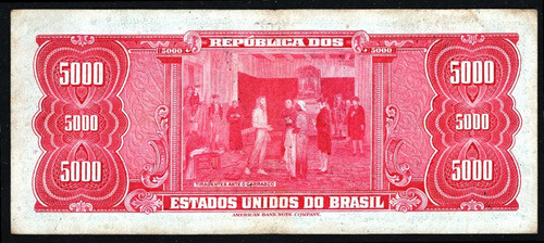Brasil Billete 5 Cruzeiros Novos S/5000 Cruzeiros Pick #188b 1