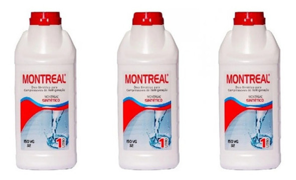 Kit De 3 Óleo Montreal Para Compressores R134a 1 Litro Cada. 0