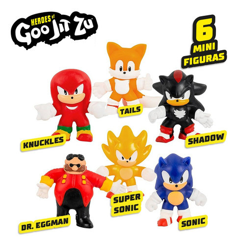 Muñeco Heroes De Goo Jit Zu Mini Figuras X 6 Original Sonic 1