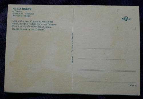 Antigua Postal Frabrica De Queso En Holanda 1