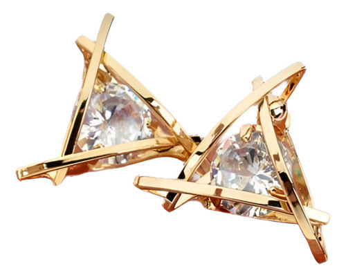 Mujer Elegante Triángulo Hueco Cristal Rhinestone Zircon Oíd 0