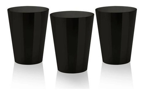 Copo Acrílico Preto Luxo Descartavel 300ml 100und 1