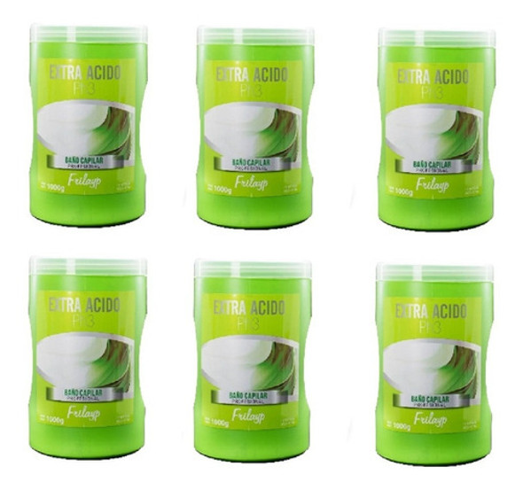 Frilayp Baño Capilar Extra Acido Ph3 Profesional 1kg X6un 0