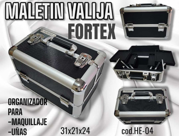 Maletín Profesional Fortex Para Maquillaje Cosméticos Negro 1