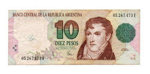 Billete Argentina 10 Pesos Convertibles 1er Dis Bottero 3048 0