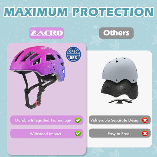 Casco De Bicicleta Para Niños Y Niñas - Zacro Cascos De Bici 1