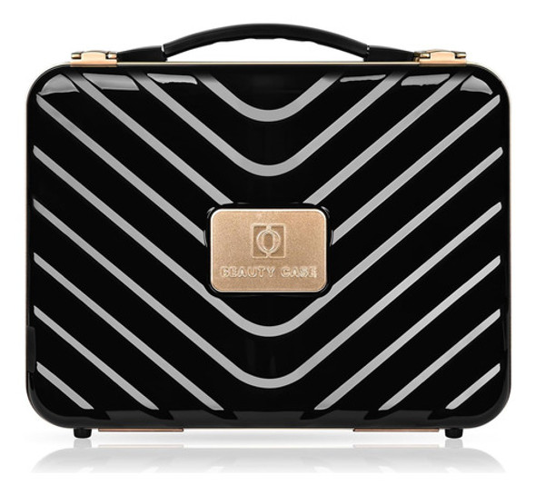 Maleta De Maquillaje Con Espejo Iluminado Led Negro 0