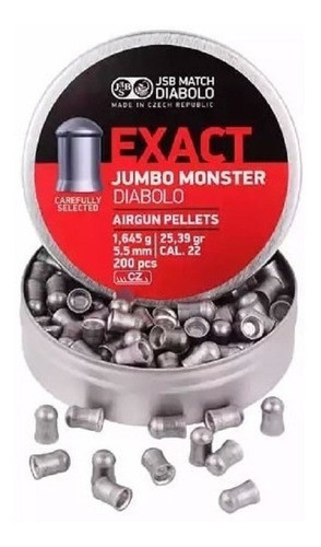 Balines Jsb Jumbo Monster 5,5 Mm 25,39 Gr 200un 4737 1,645 1