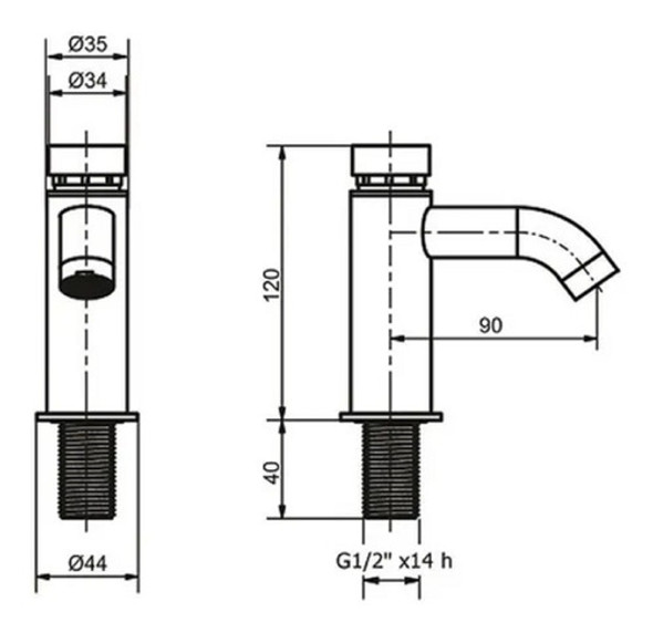Griferia Temporizada Lavatorio Mesada 43001 Piazzamatic 1 Griferia Temporizada Lavatorio Mesada 43001 Piazzamatic 1